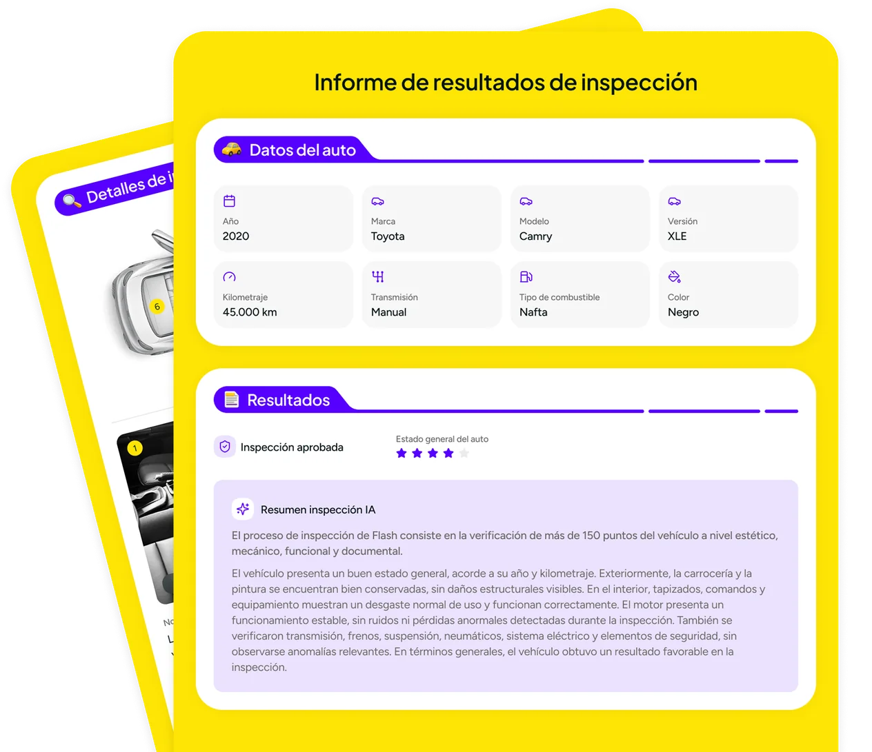 Ejemplo de informe de inspección Flash